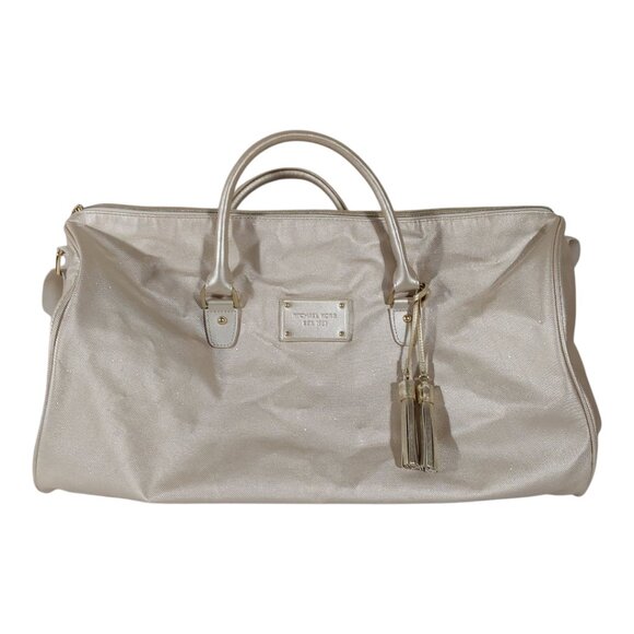 Michael Kors Light Golden Glow Weekender Travel Duffle Bag - Good Condition - Picture 1 of 12